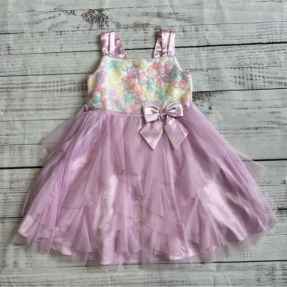 3 for $21! Jona Michelle Girls Lilac Ruffle Dress- Size 6